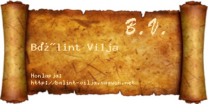 Bálint Vilja névjegykártya